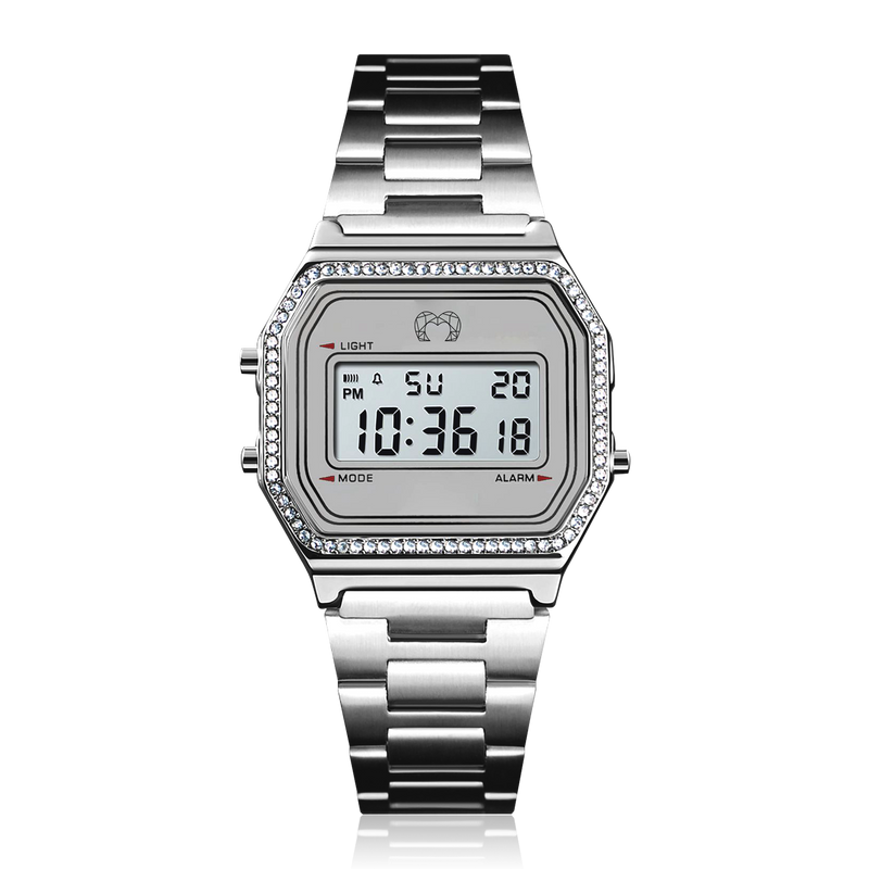 Vintage Glitter Digital Watch ~ Silvery