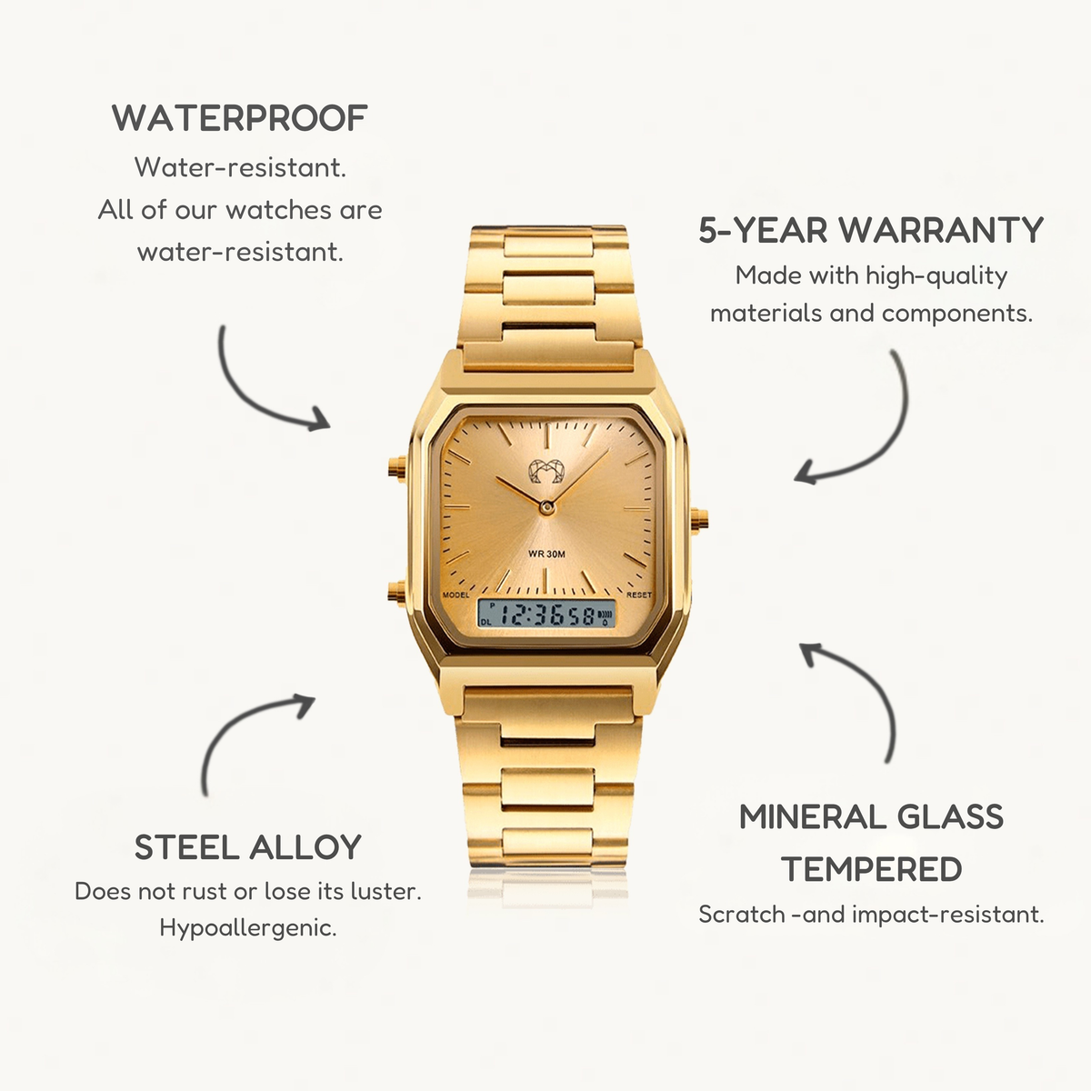 Vintage Retro Watch ~ GoldPassion