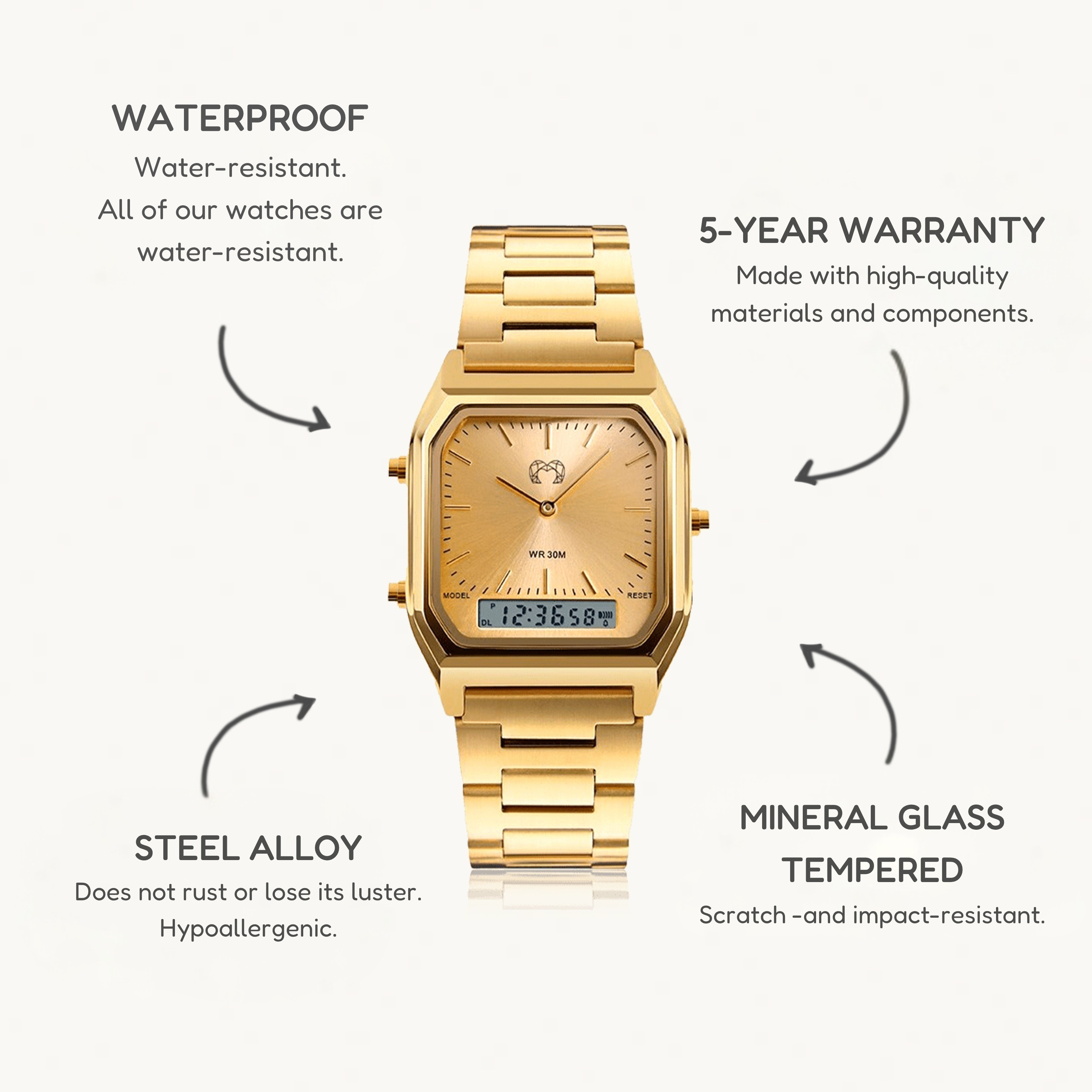 Vintage Retro Watch ~ GoldPassion