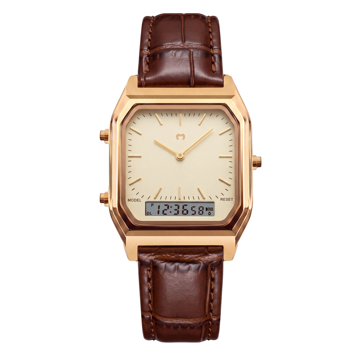 Vintage Retro Watch LEATHER ~ Gold-Brown