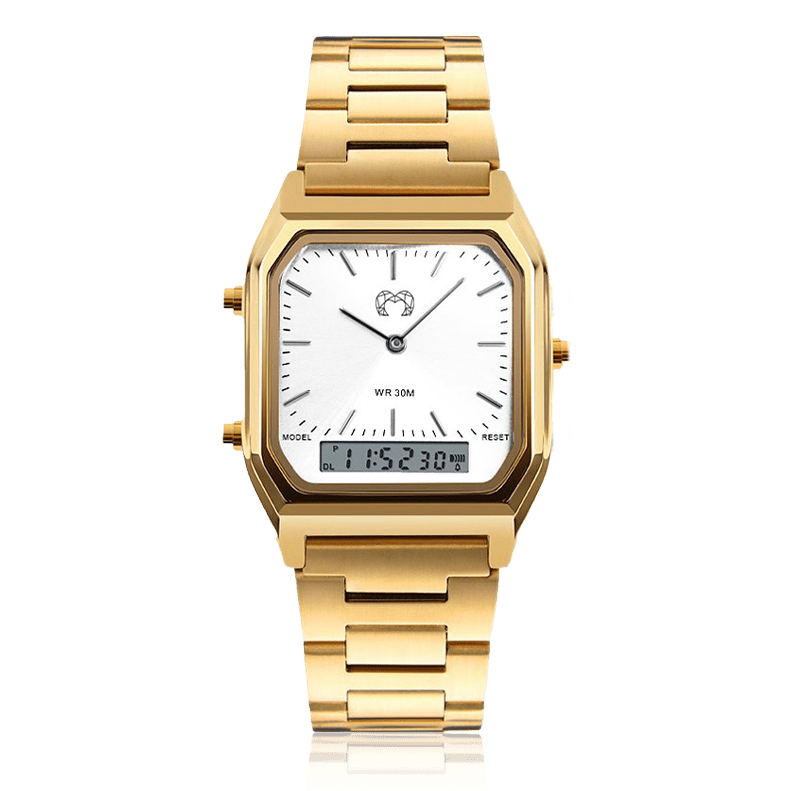 Vintage Retro Watch ~ GoldWhite