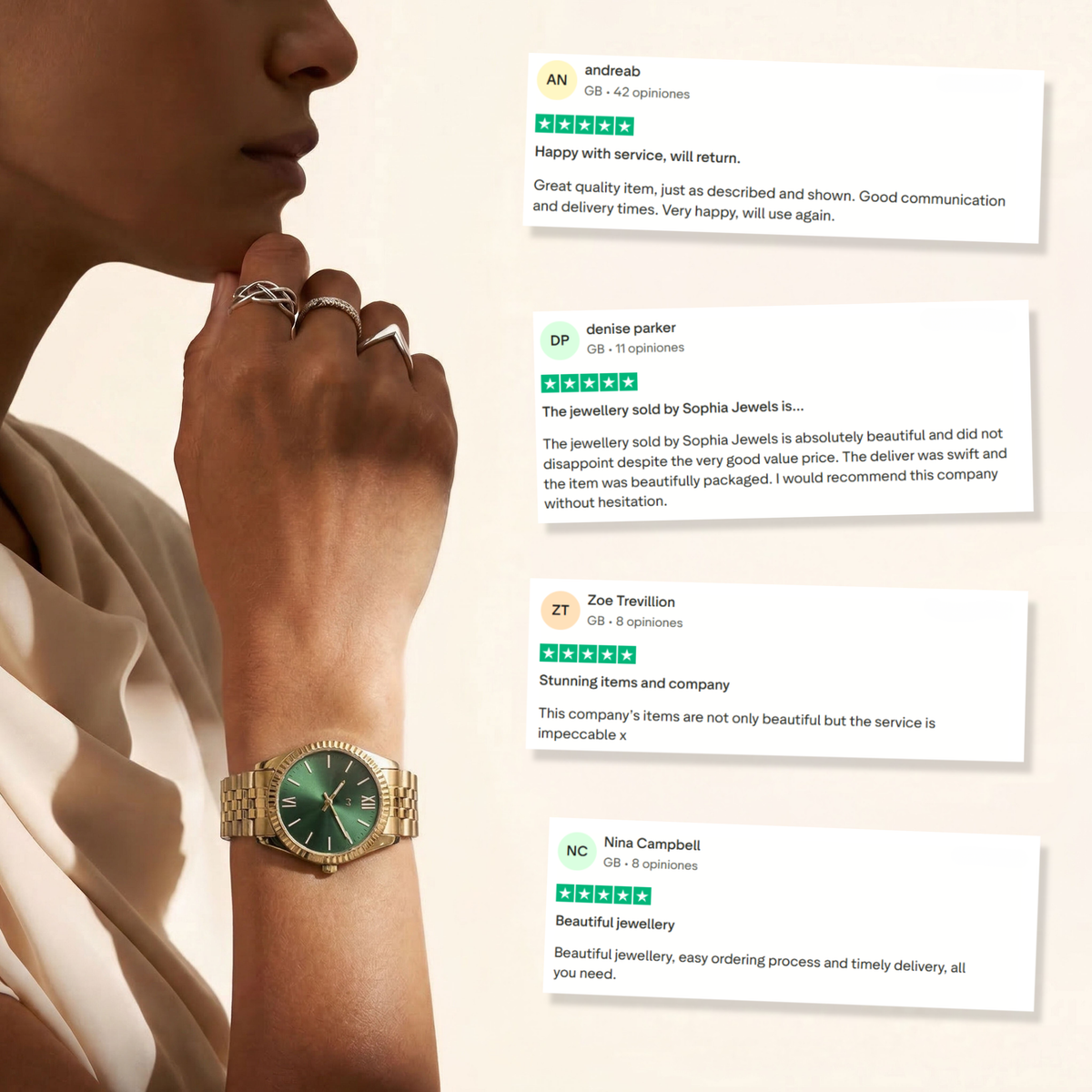 Century Watch ~ Gold-Green