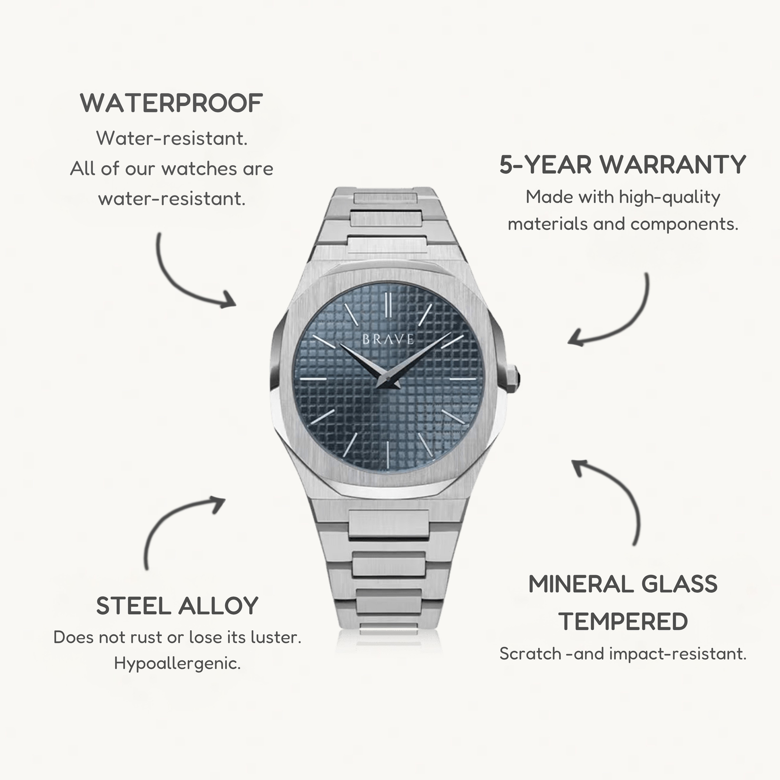 Empire ~ Silver-Navy Watch BRAVE