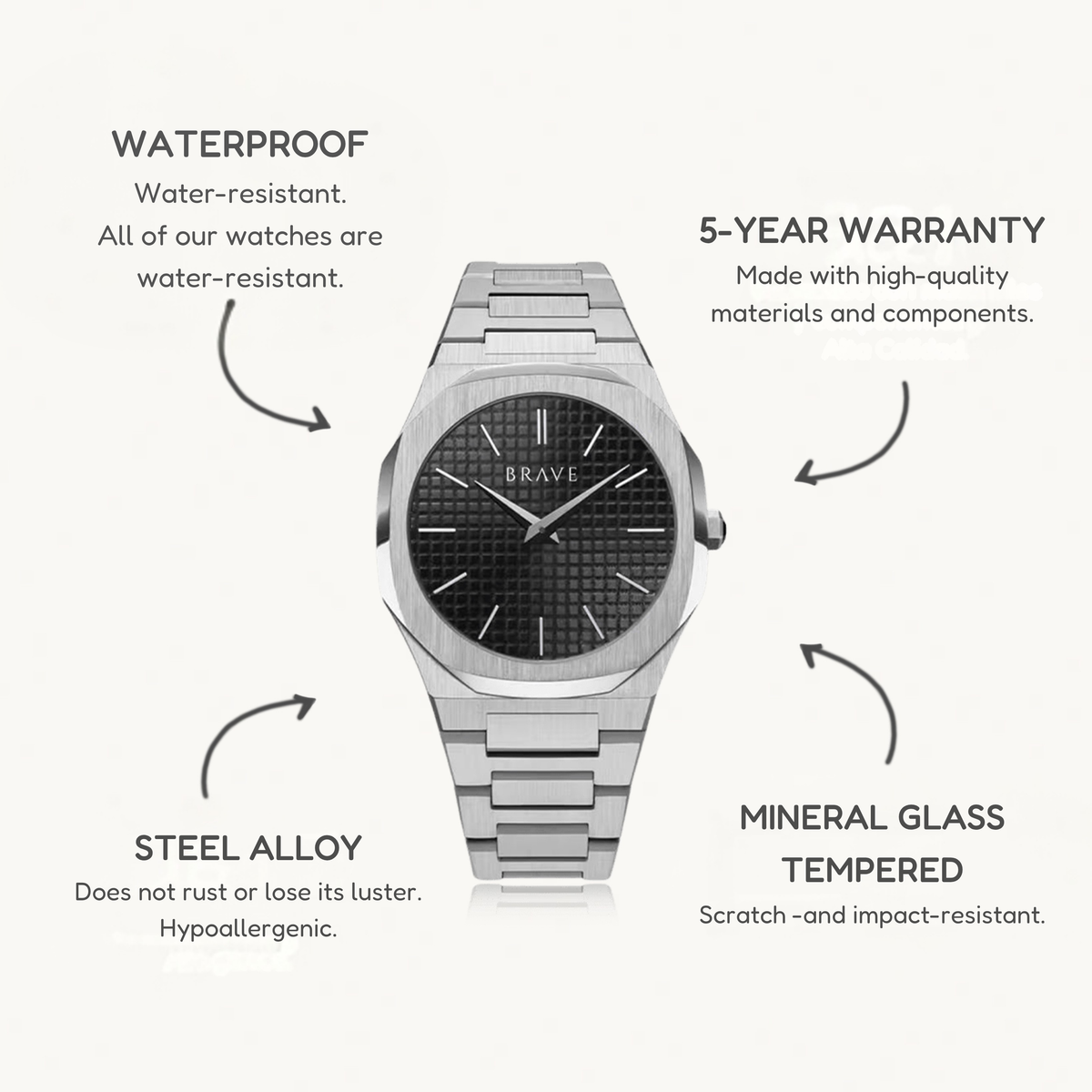 Empire ~ Silver-Black Watch BRAVE