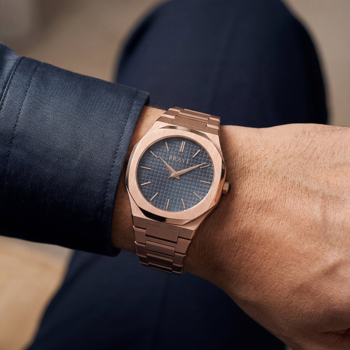 Empire ~ Rose Gold-Blue Watch BRAVE
