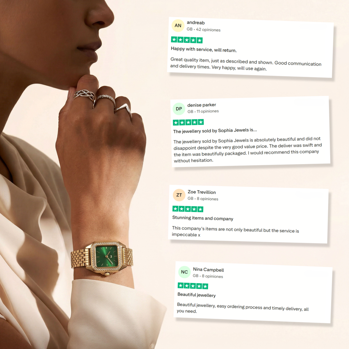 Hampton Lux Watch ~ Gold-Green