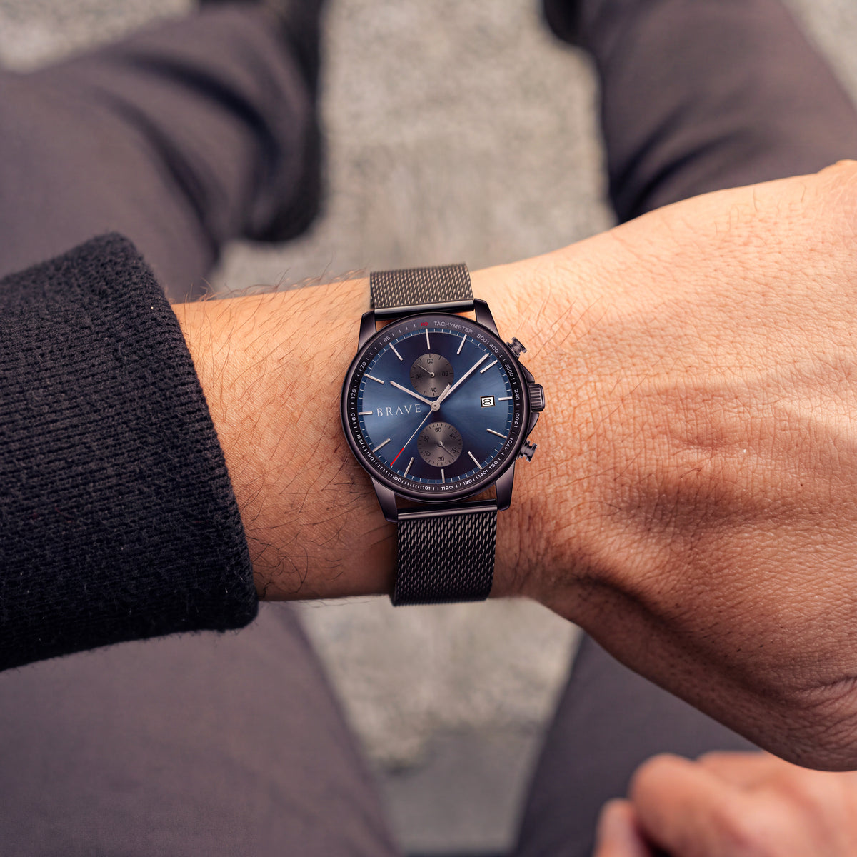Atlantis ~ Black-Dark Blue Watch BRAVE