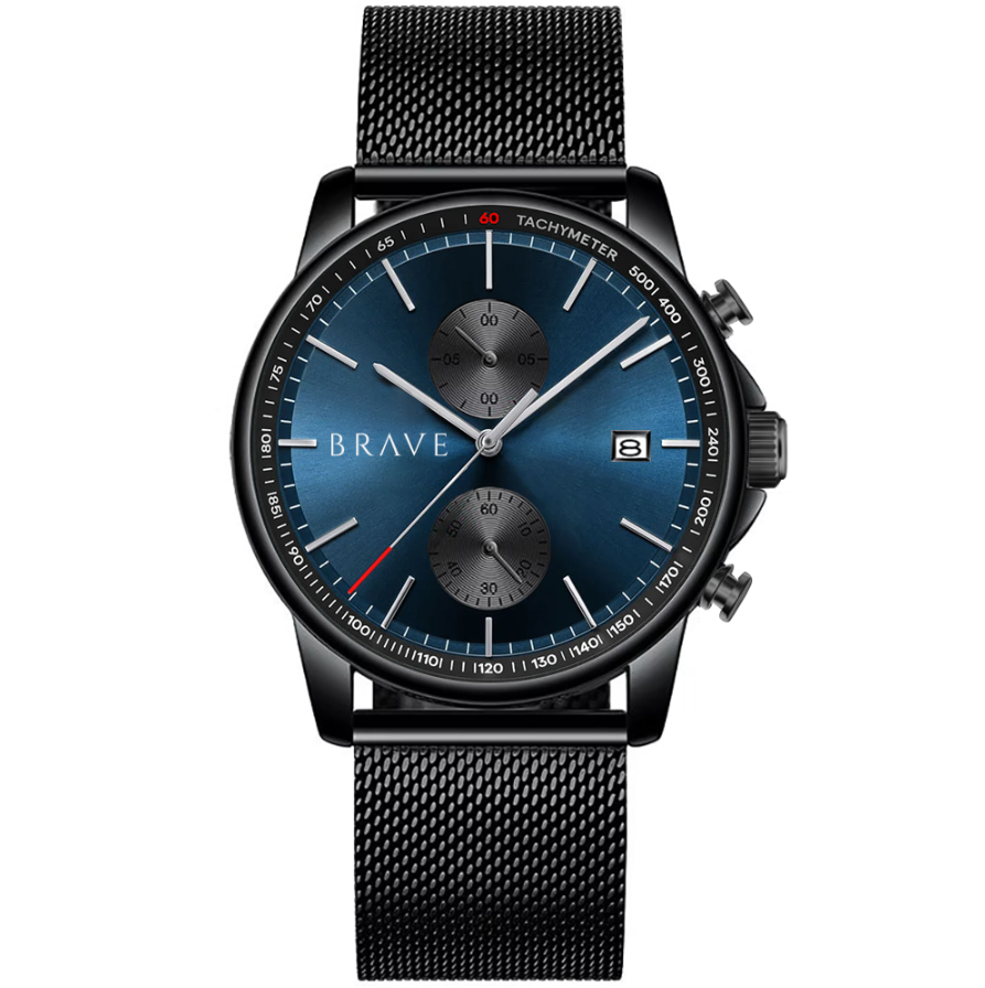Atlantis ~ Black-Dark Blue Watch BRAVE