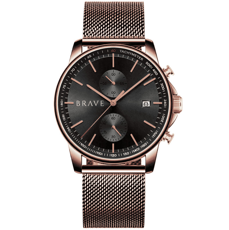 Atlantis ~ Rose Gold-Black Watch BRAVE