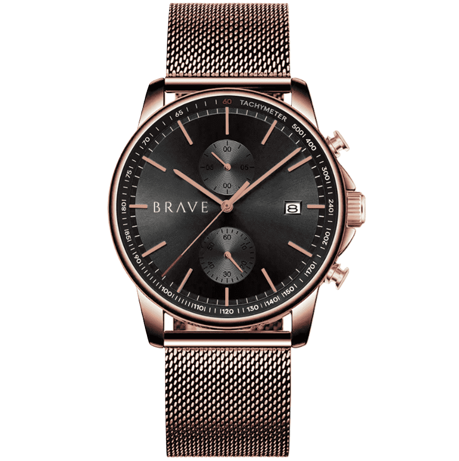 Atlantis ~ Rose Gold-Black Watch BRAVE
