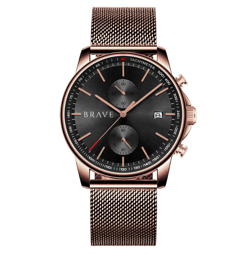 Atlantis ~ Rose Gold-Black Watch BRAVE