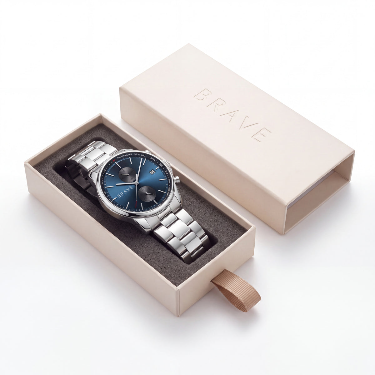 Monarch ~ Silver-Dark Blue Watch BRAVE