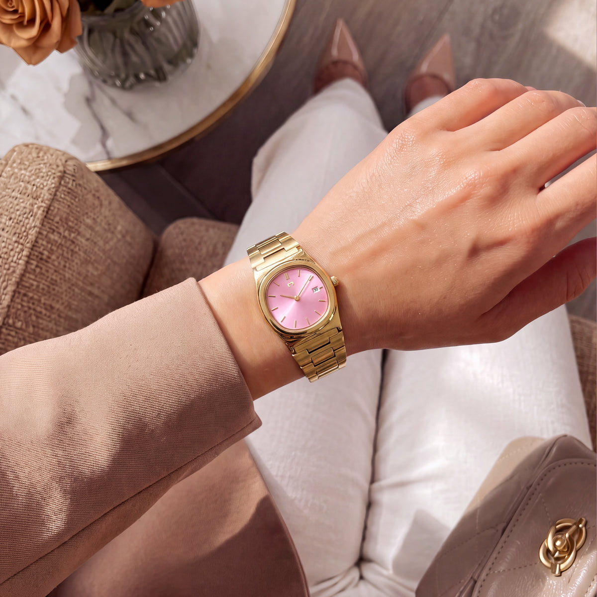 Dainty Watch ~ Gold-Pink