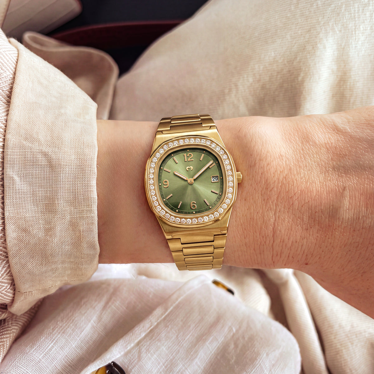 Prestige Watch ~ Gold-Sage Green