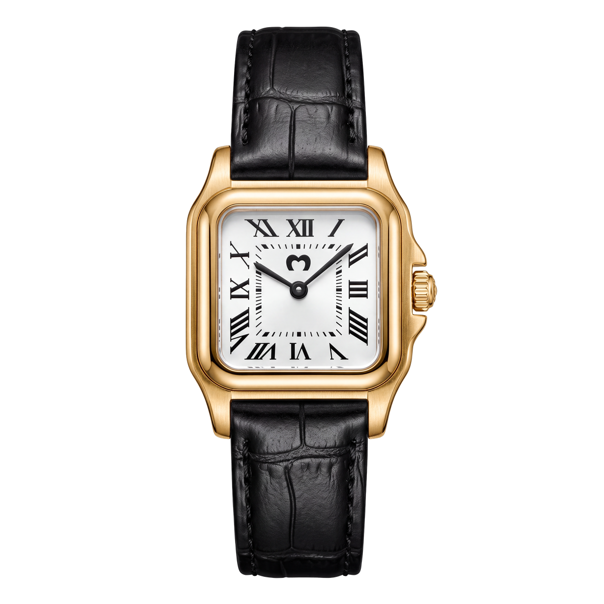 Europe LEATHER Watch ~ Gold-White