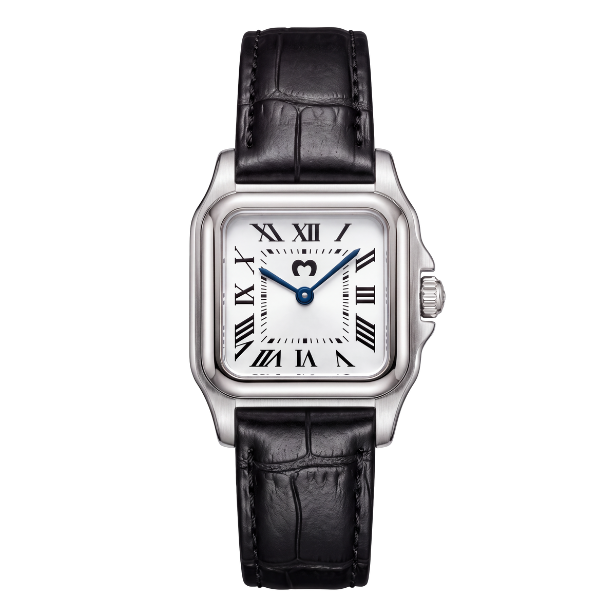 Europe LEATHER Watch ~ Silver-White