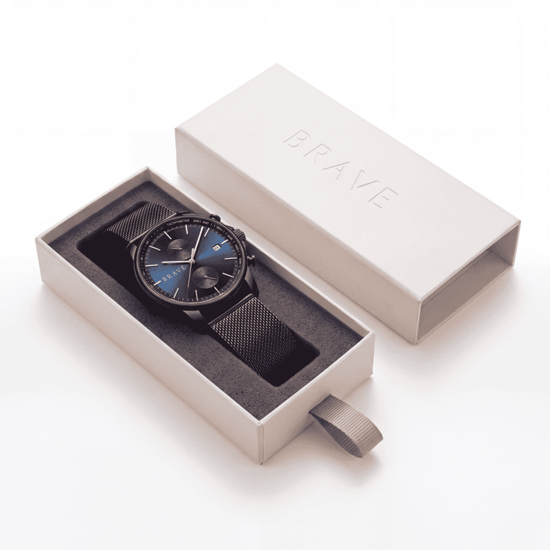 Atlantis ~ Black-Dark Blue Watch BRAVE