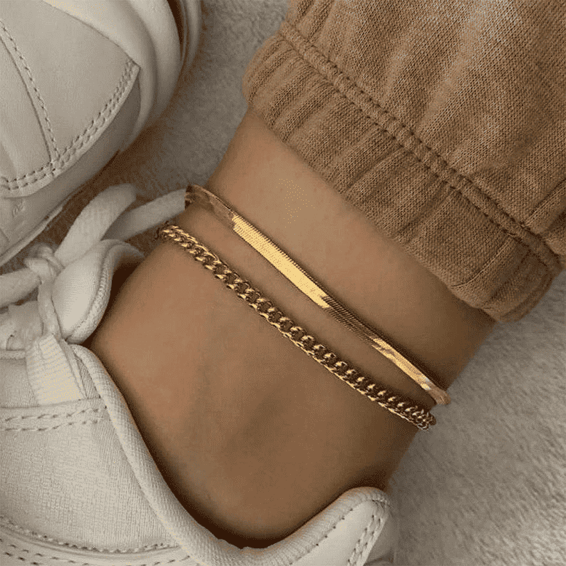 Cleopatra 4MM Anklet - SophiaJewels · worn