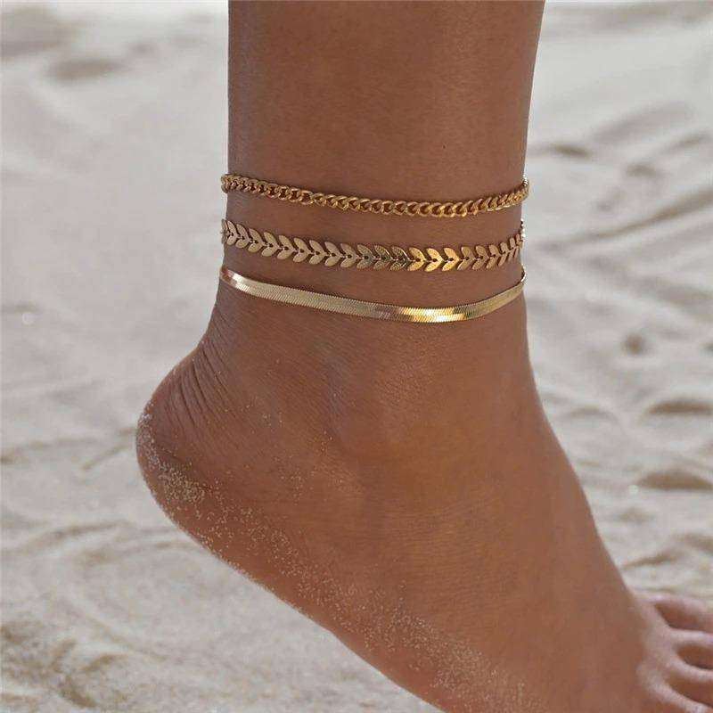 Cleopatra 4MM Anklet - SophiaJewels · worn