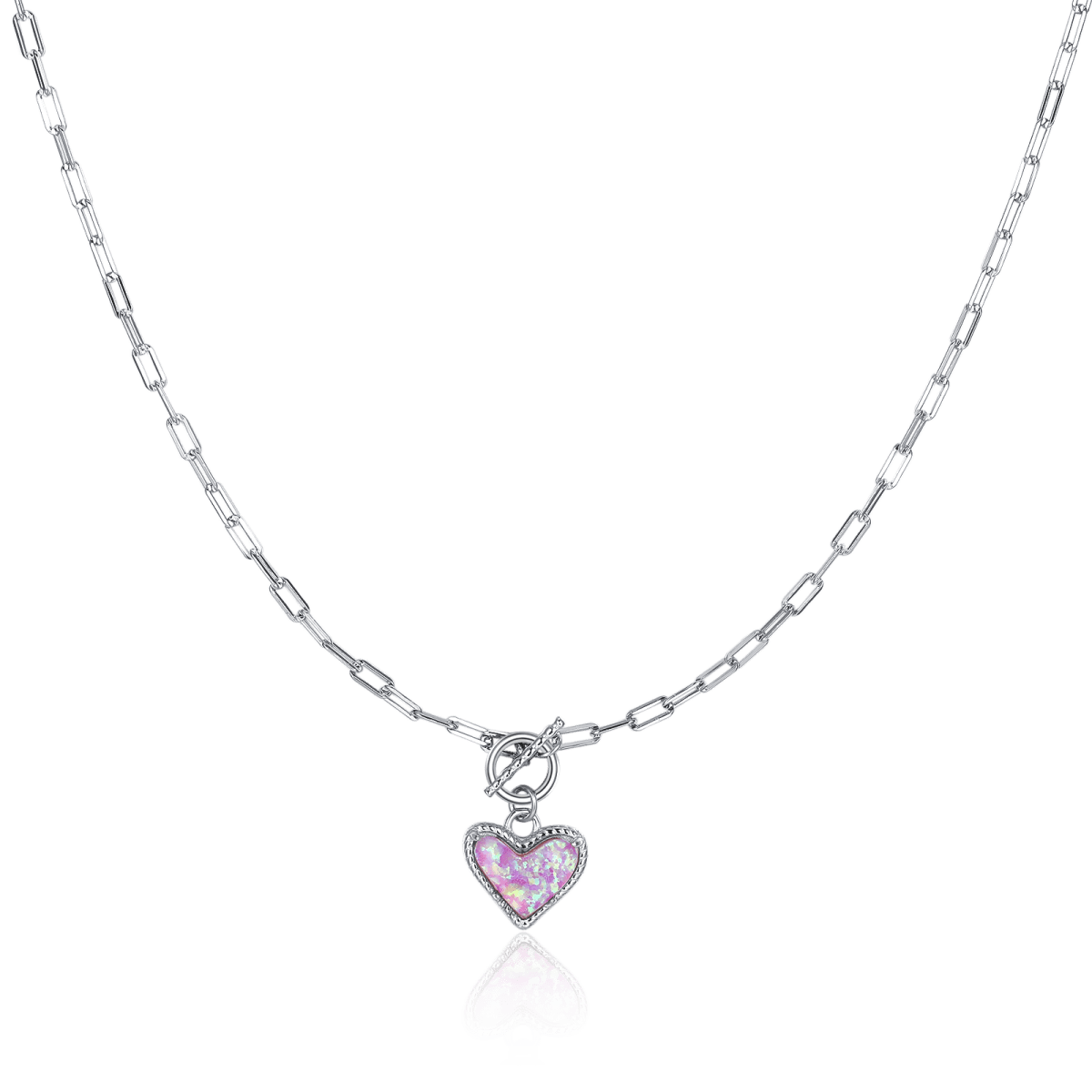 Opal Heart Necklace - SophiaJewels