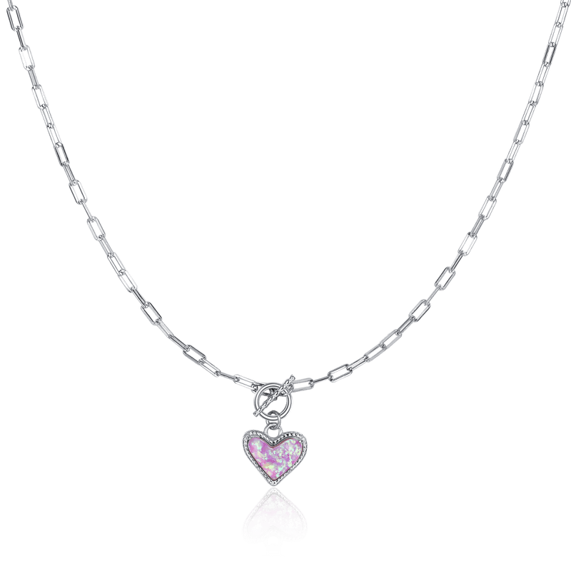 Opal Heart Necklace - SophiaJewels