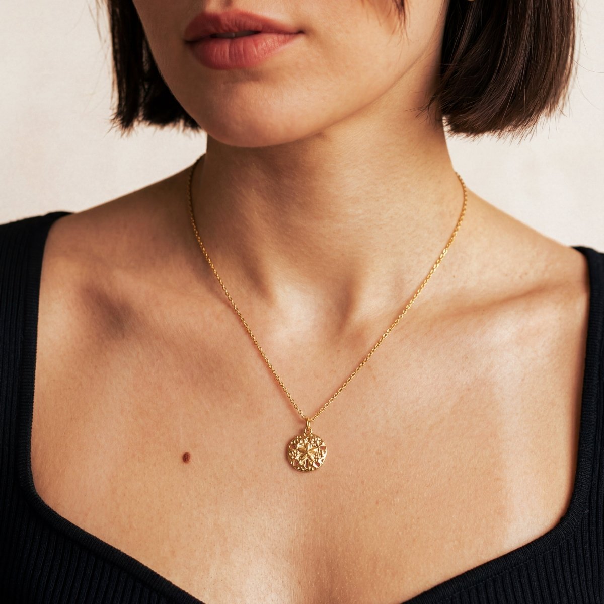 Embossed Flower Necklace