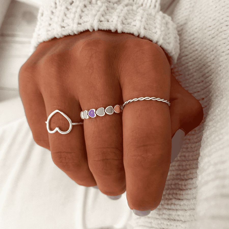 Colourful Hearts Ring - SophiaJewels · worn