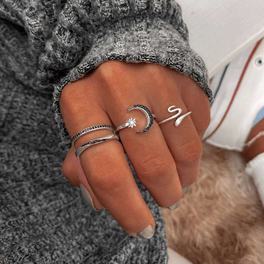 Crescent Moon Ring - SophiaJewels · worn