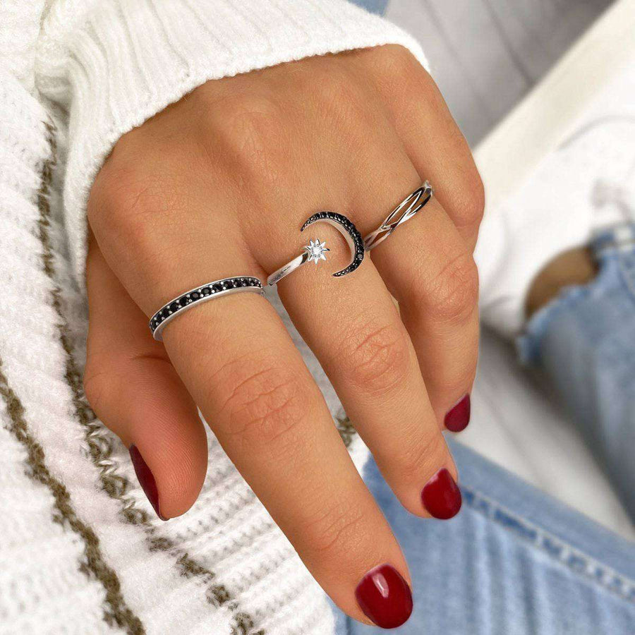 Crescent Moon Ring - SophiaJewels · worn