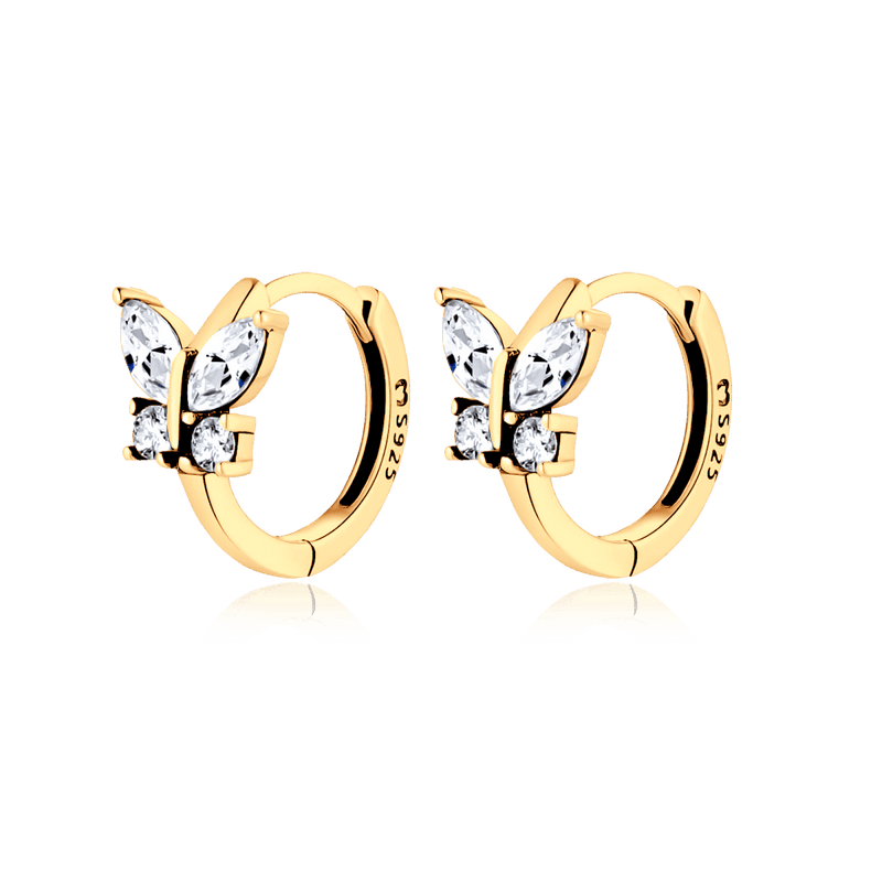 Crystal Butterfly Hoop Earrings