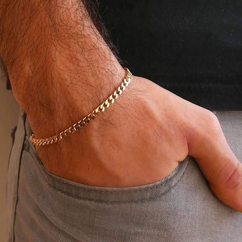 Cuban BRAVE Men's Bracelet - SophiaJewels · worn