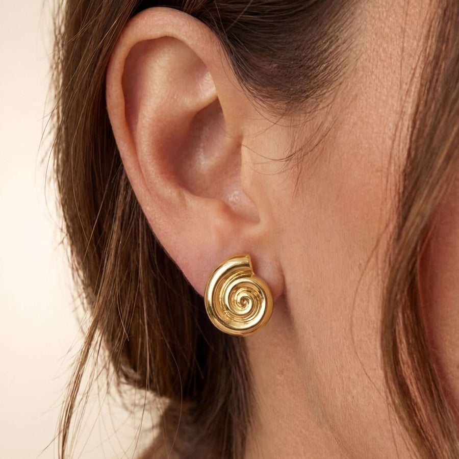 Curled Earrings - SophiaJewels · worn