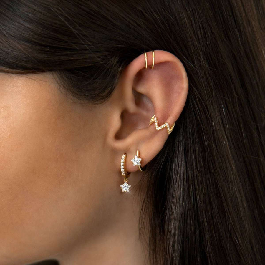 Delta Hoop Earrings - SophiaJewels · worn