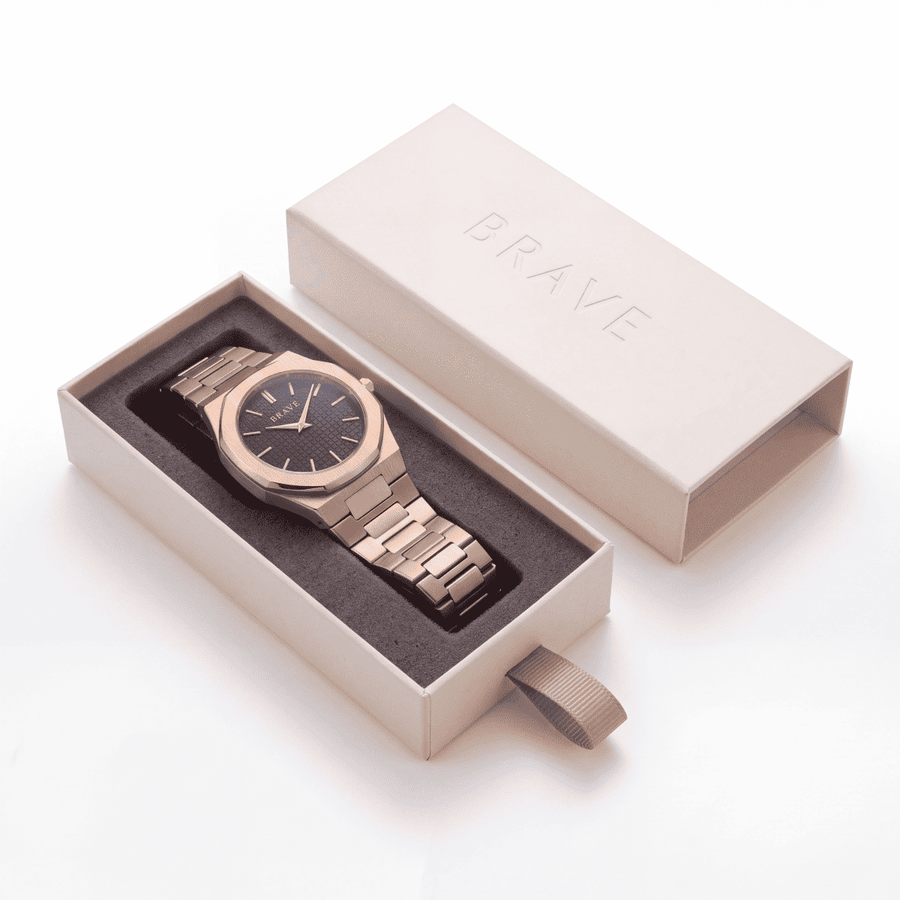 Empire ~ Rose Gold-Blue Watch BRAVE - SophiaJewels