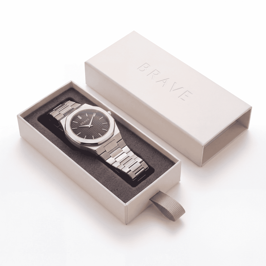 Empire ~ Silver-Black Watch BRAVE - SophiaJewels