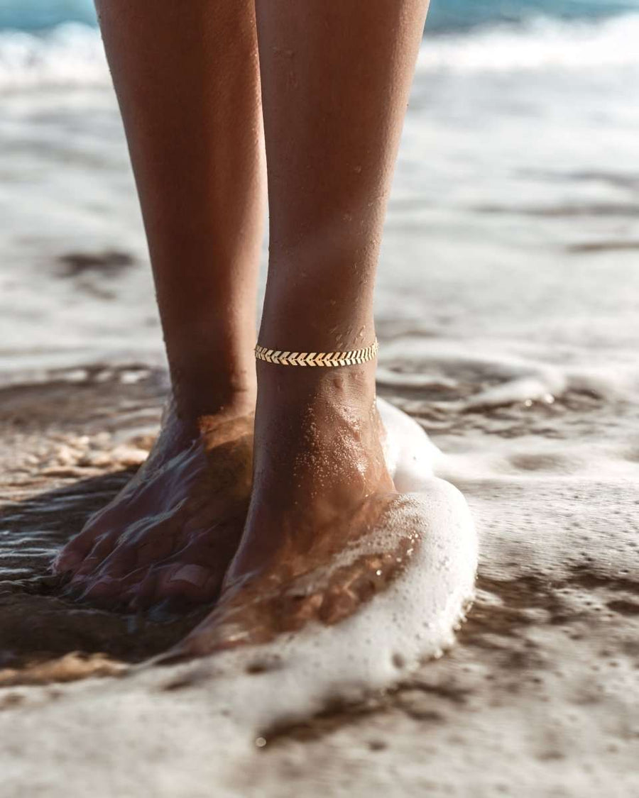 Greece Anklet - SophiaJewels · worn