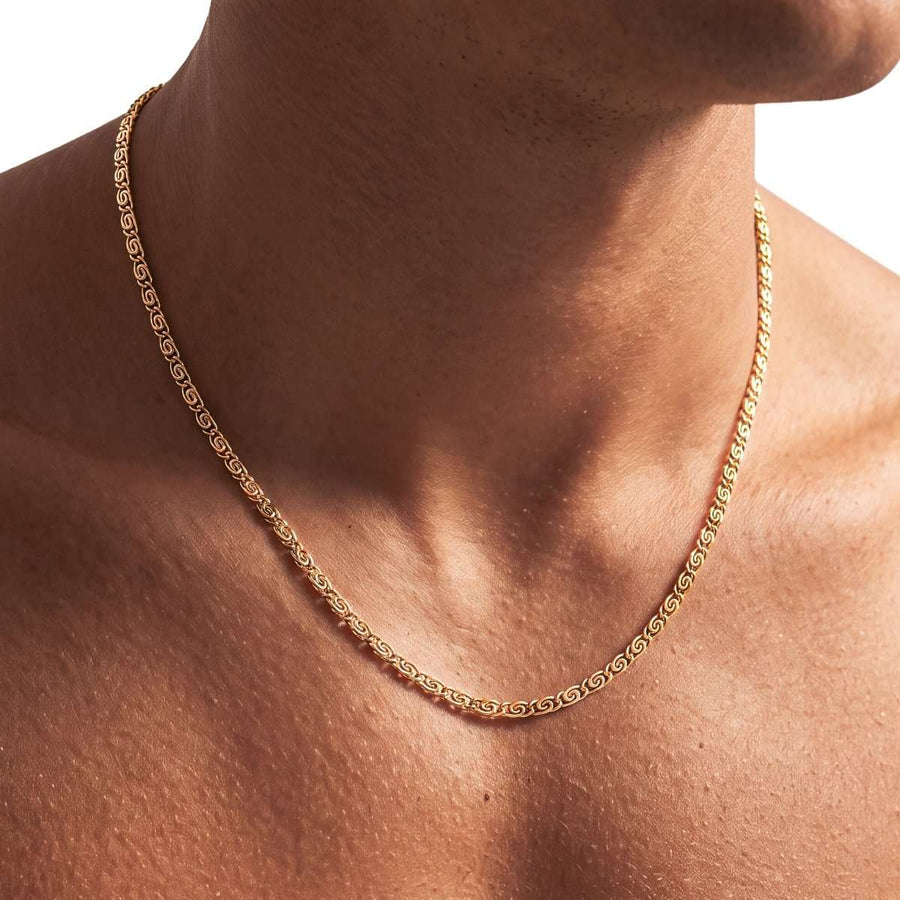 Greek BRAVE Men's Necklace - SophiaJewels · worn