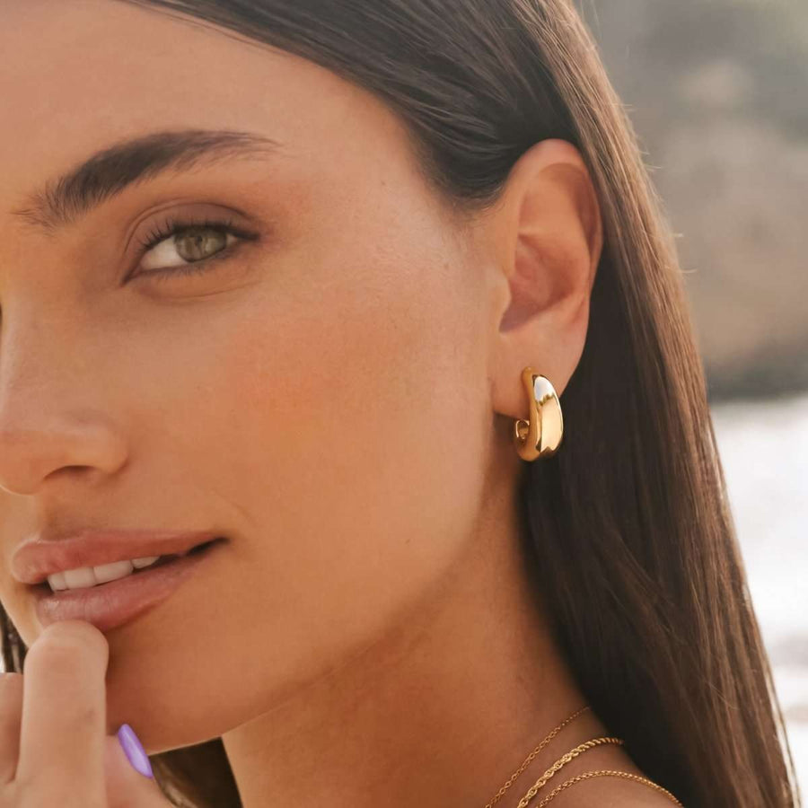 Half Ring Arched Earrings - SophiaJewels · worn