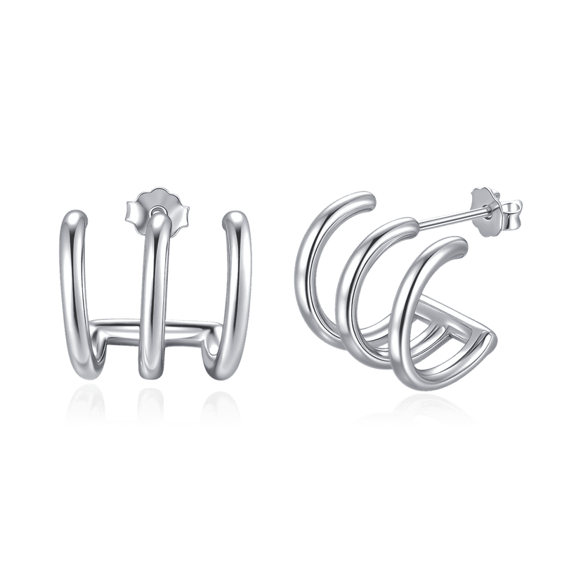 Half Ring Triple Arches Earrings