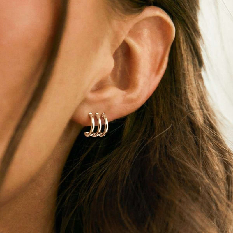 Half Ring Triple Arches Earrings