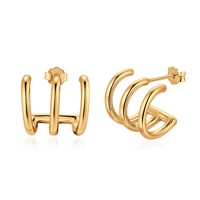Half Ring Triple Arches Earrings