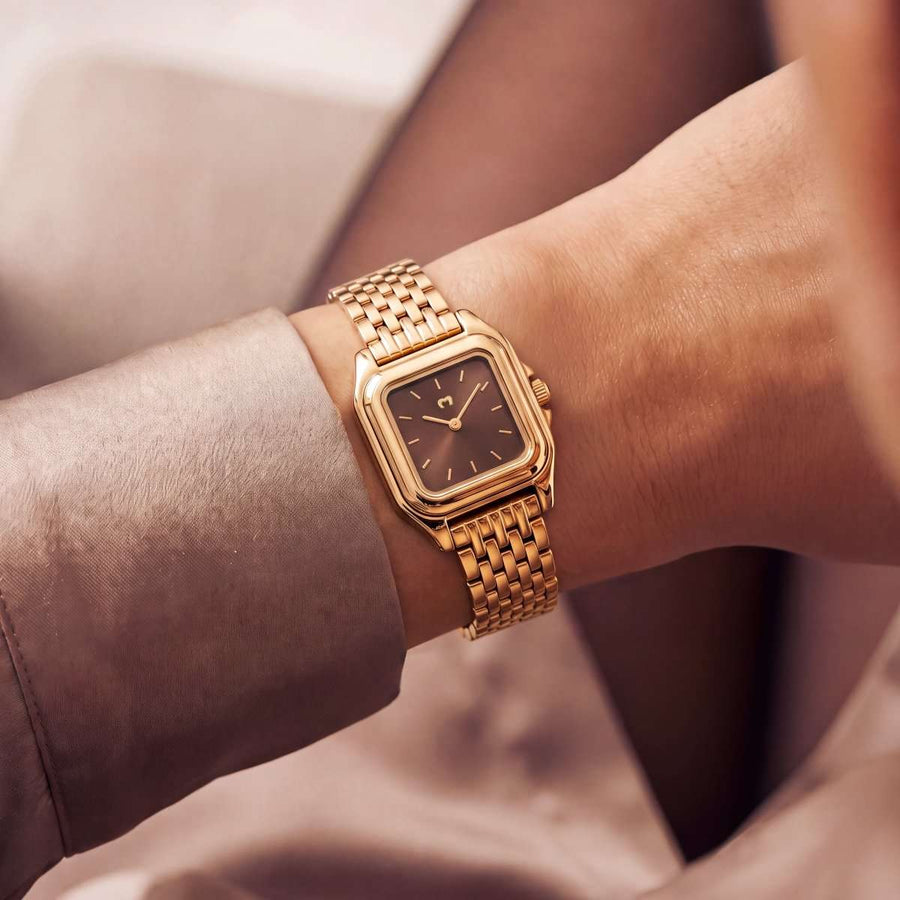 Hampton Watch ~ Gold-Brown - SophiaJewels · worn