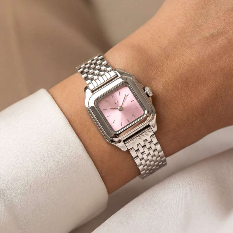 Hampton Watch ~ Silver-Pink