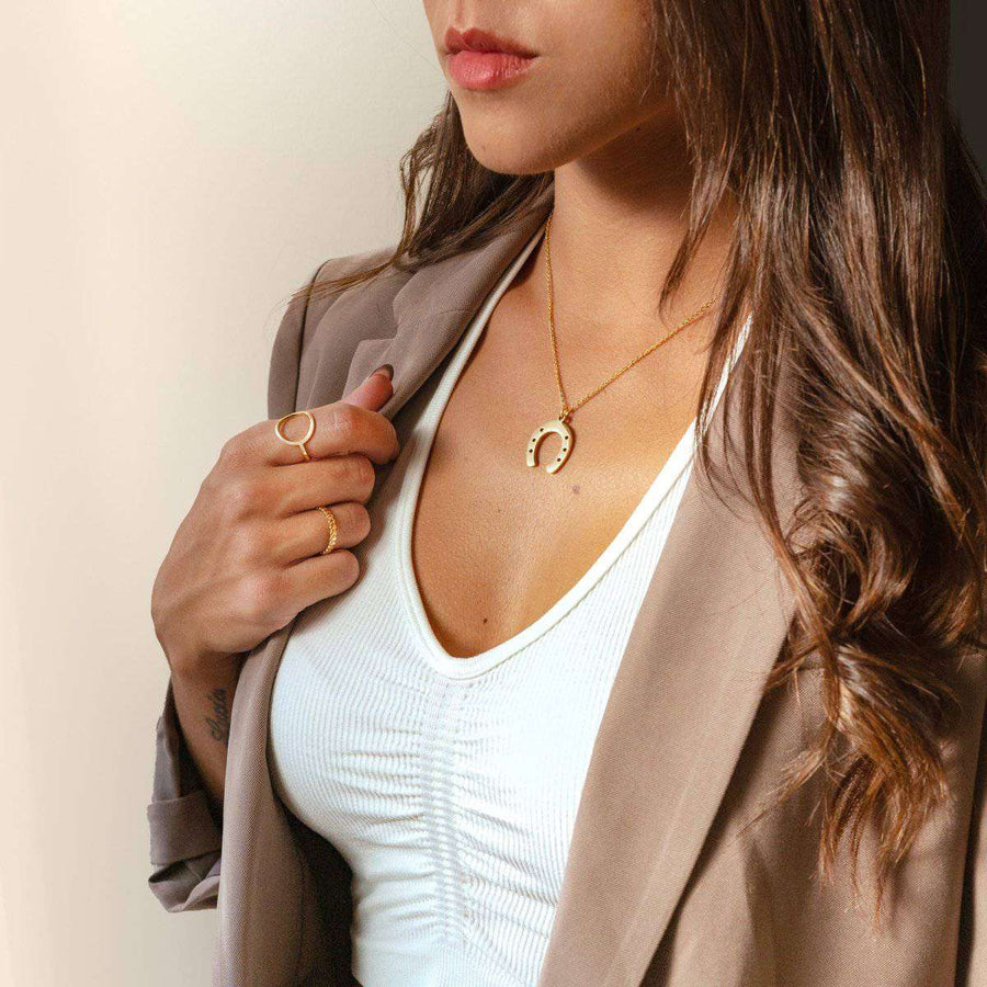 Horseshoe Necklace - SophiaJewels · worn