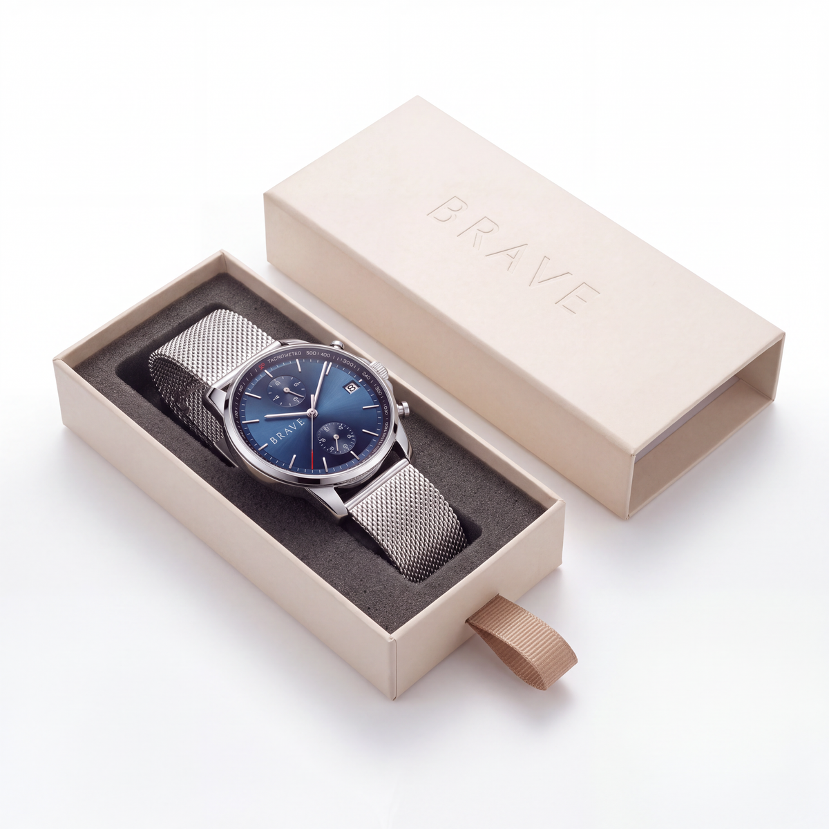 Atlantis ~ Silver-Dark Blue Watch BRAVE