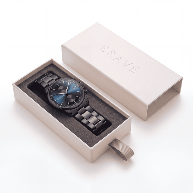 Monarch ~ Black-Dark Blue Watch BRAVE