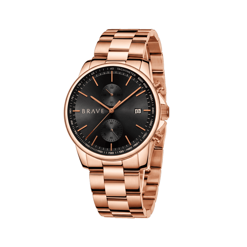Monarch ~ Rose Gold-Black Watch BRAVE
