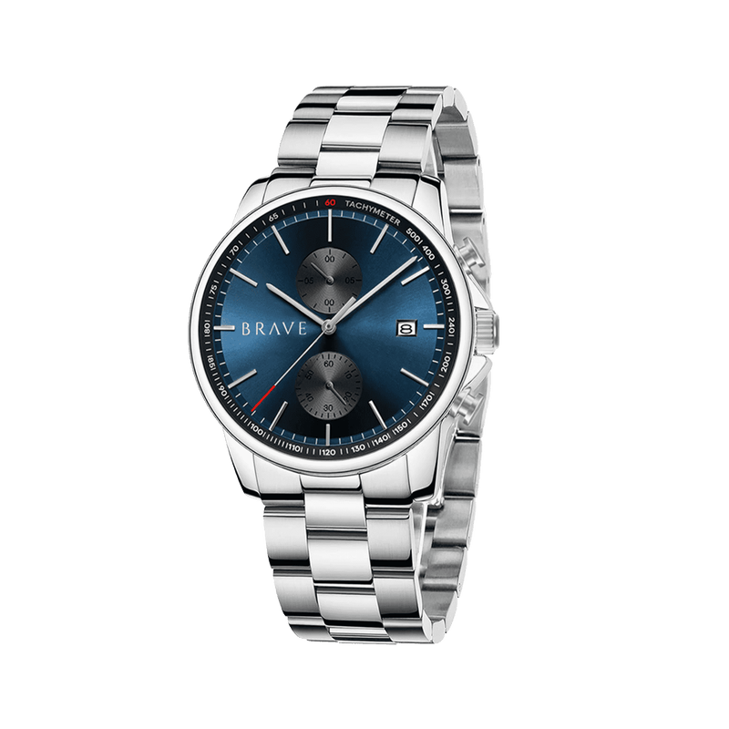 Monarch ~ Silver-Dark Blue Watch BRAVE