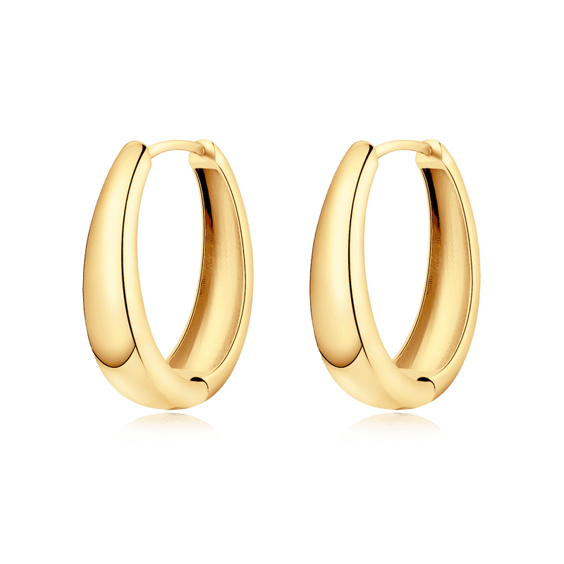 Oval Hoop Ring Earrings