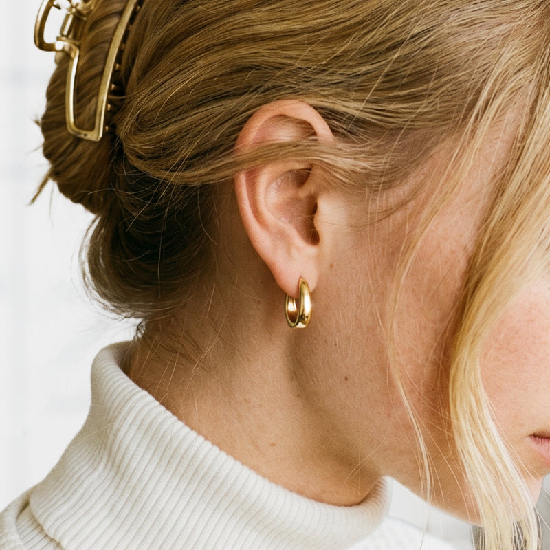 Oval-Shaped Hoop Earrings